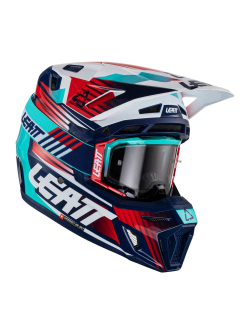 LEATT Motocross Sisak Moto 8.5 V23 szemüveggel