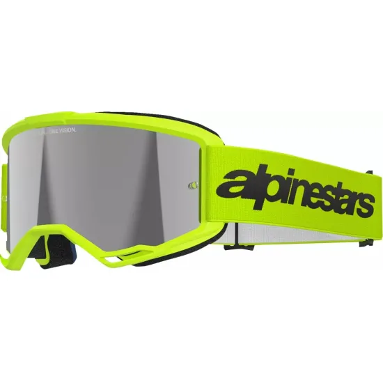 ALPINESTARS GOGGLES Vision 3 Wordmark Goggle YLW FLUO MIRROR-SIL 5103225-5299