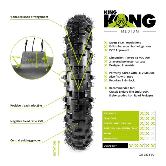 X-GRIP KING KONG MEDIUM 140/80-18 (XG-2877-001) #8