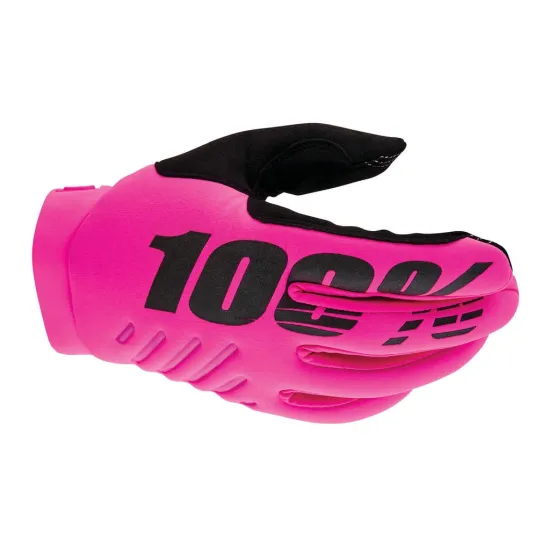 100% Brisker Women's Motocross Gloves Neon Pink/Black (472-062-10024-833-S)