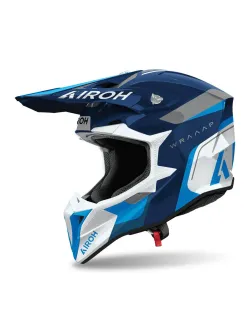 Cască de motocross AIROH Wraaap Conquer, albastru lucios