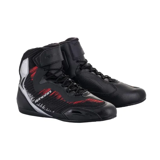 Alpinestars Faster 3 Rideknit Motoros Cipő (Black-Silver-Red) 2510319-1930-85