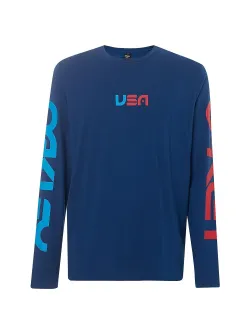 Oakley USA Star Férfi Hosszú Ujjú  Póló (kék) 457-567-L