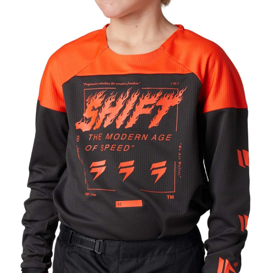 SHIFT Motocross Mez Ifjúsági White Label Láng